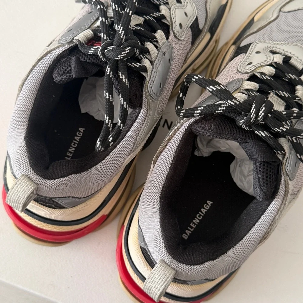 Balenciaga Wmns Triple S Sneaker 'Silver Black Red' - Picture 11 of 14